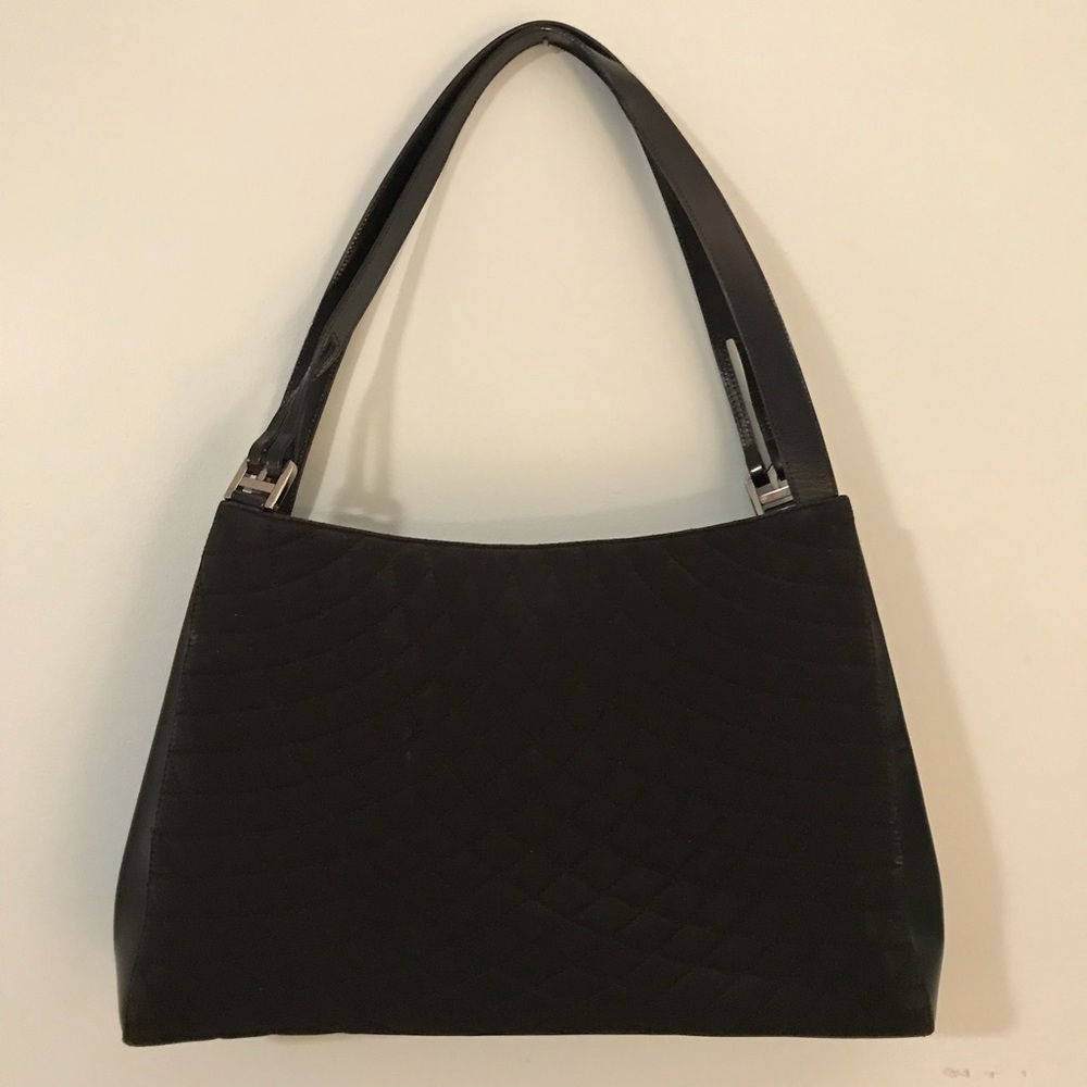 BALLY of Switzerland Quilted Tufted Fabric Hobo
